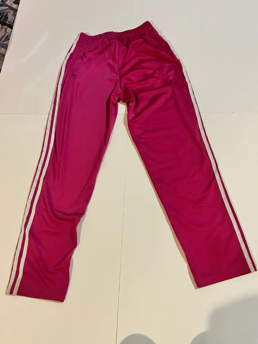 adidas Fuchsia Pink Three-Stripe Track Jacket and Pants Set